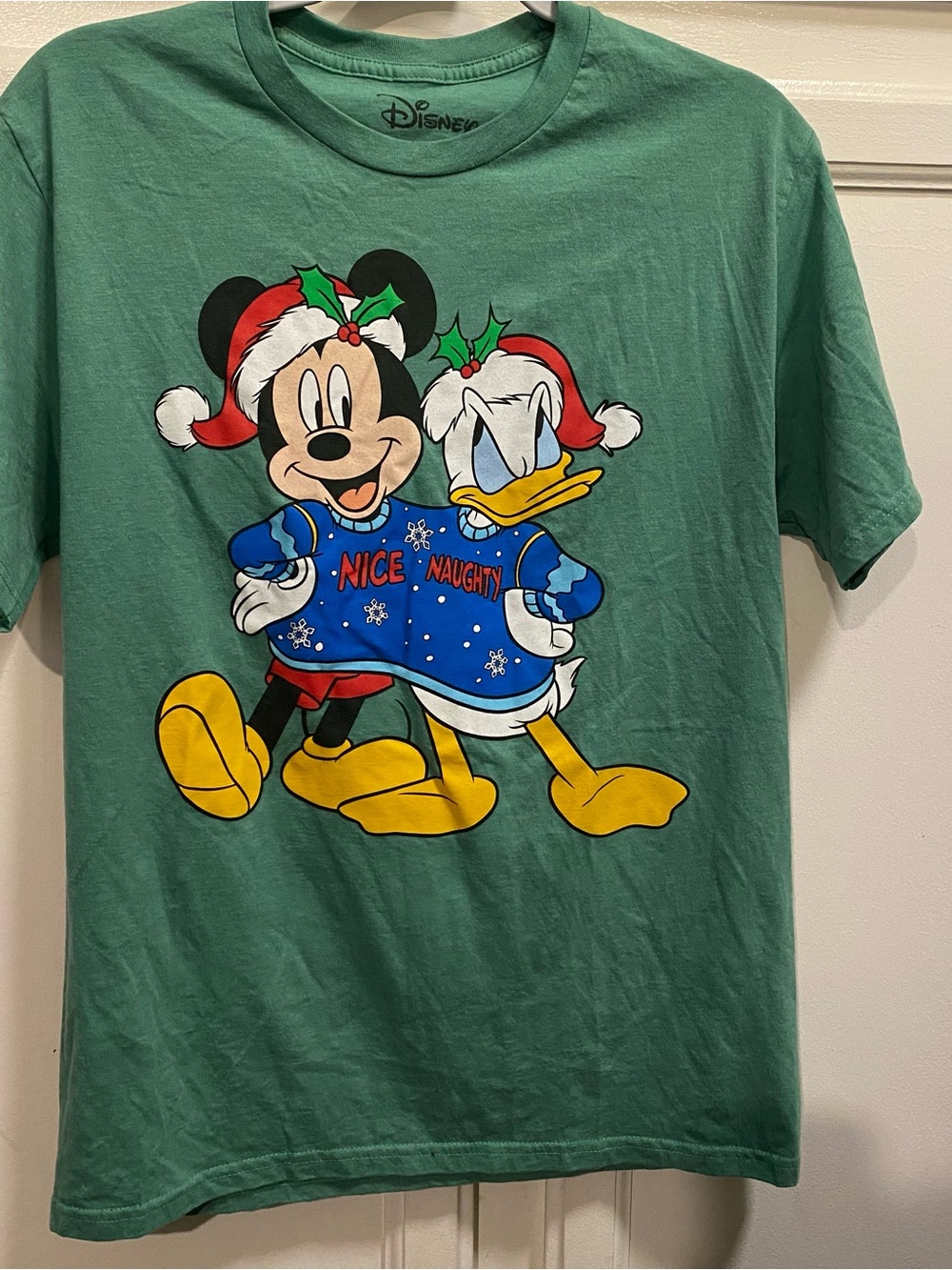 Disney Green Tee with Black Logo Print